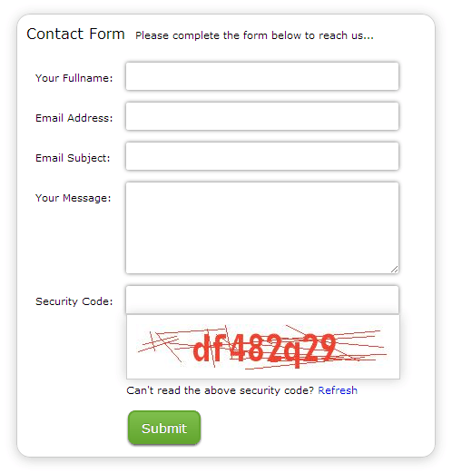 Contact Form In Html With Captcha Code In Php