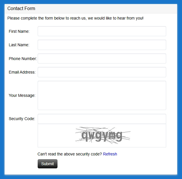 Responsive Contact Form with Captcha using Jquery and PHP