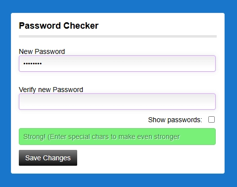 Password Strength Checker using Jquery