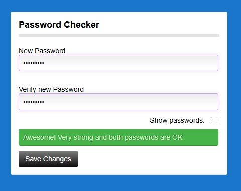 Password Strength Checker using Jquery